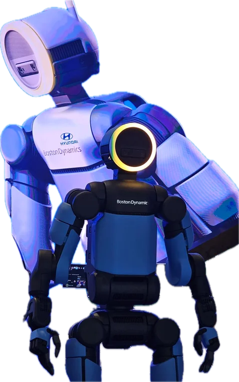 Atlas。円形の頭部ライトを持つ電動ヒューマノイド