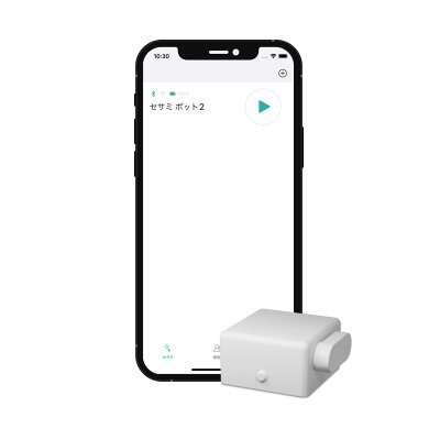 SESAME Bot 3の本体とスマートフォンの操作画面（楽天市場 CANDY HOUSE STOREの商品画像）