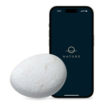Nature Remo Lapis の本体と、Nature のロゴを表示したスマートフォンを並べた様子（楽天市場 楽天ビック の商品画像）