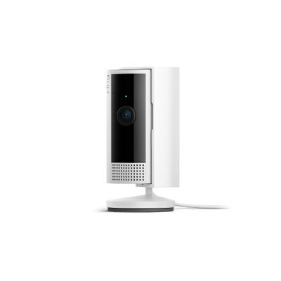 Ring Indoor Cam（第2世代）の本体をスタンドに立てた様子（楽天市場 ビックカメラ 楽天市場店の商品画像）